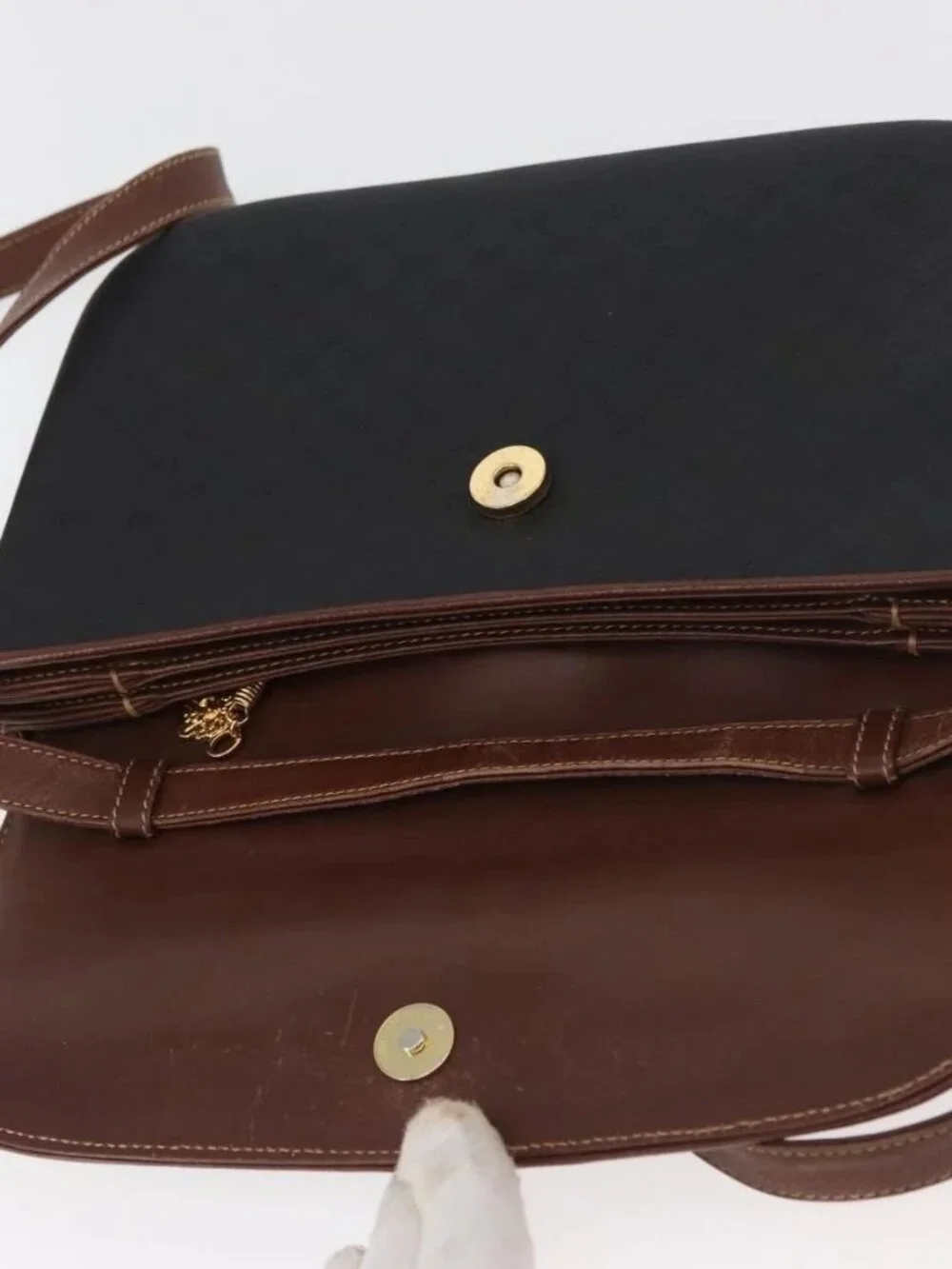 GUCCI Micro GG Supreme Shoulder Bag PVC Black Gold 004 104 0024 Auth 181357 - Picture 10 of 15